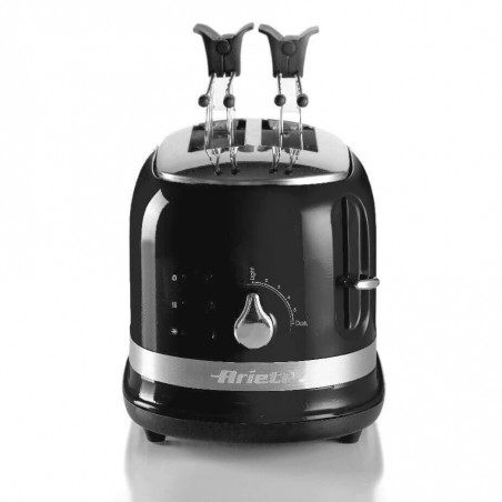 Τοστιέρα ψωμιού Ariete MODERNA 0149/02, 815W, 2 φέτες, 3 λειτουργίες, 6 στάδια, Αφαιρούμενος δίσκος ψίχας, Μαύρο