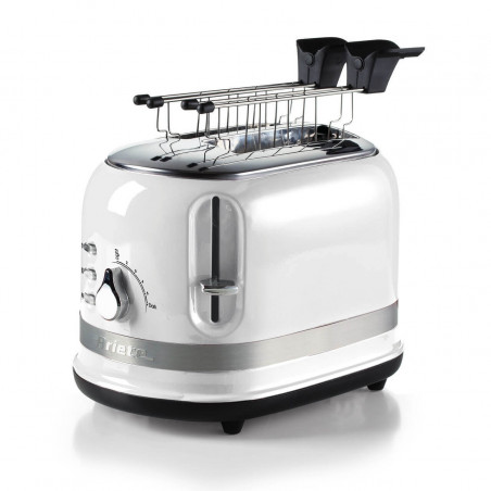 Τοστιέρα ψωμιού Ariete MODERNA 0149/01, 815W, 2 φέτες, 3 λειτουργίες, 6 στάδια, Κινητός δίσκος ψίχας, Λευκό