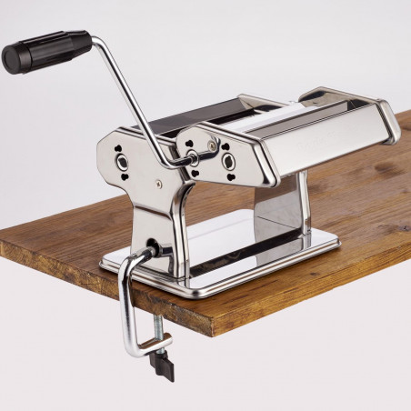 Ηλεκτρική μηχανή ζυμαρικών Ariete PASTAMATIC 1593/00, 90W, 2 ταχύτητες + παλμός, 9 επίπεδα πάχους, 5 σχήματα, Inox