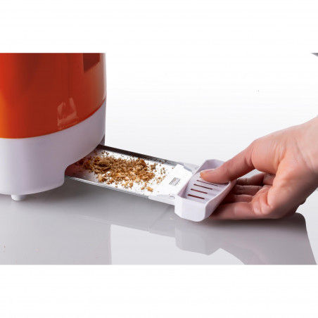 Τοστιέρα ψωμιού Ariete TOASTIME 0159/00, 700W, 2 φέτες, 3 λειτουργίες, 9 στάδια, Αφαιρούμενος δίσκος ψίχας, Πορτοκαλί