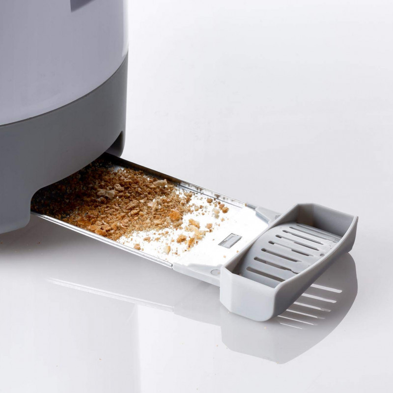 Τοστιέρα ψωμιού Ariete TOASTIME 0159/01, 700W, 2 φέτες, 3 λειτουργίες, 9 στάδια, Κινητός δίσκος για ψίχουλα, Λευκό