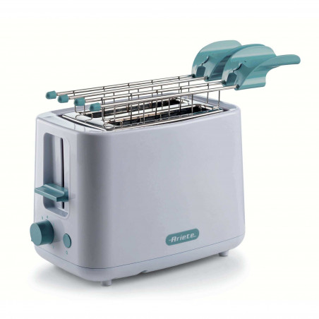 Τοστιέρα ψωμιού Ariete BREAKFAST 0157/04, 760W, 2 φέτες, κουμπί διακοπής, 7 στάδια, αφαιρούμενος δίσκος ψίχας, Λευκό