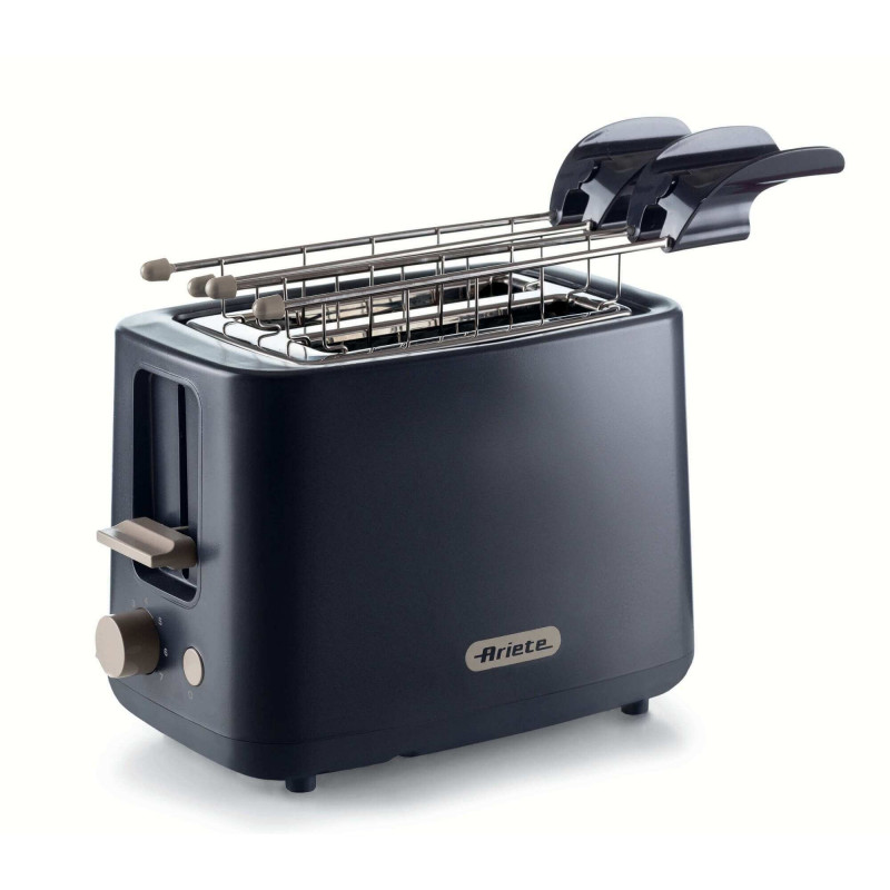 Τοστιέρα ψωμιού Ariete BREAKFAST 0157/03, 760W, 2 φέτες, κουμπί Stop, 7 στάδια, Αφαιρούμενος δίσκος ψίχας, Μαύρο