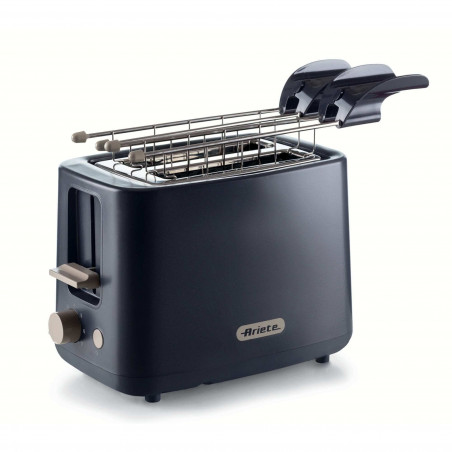 Τοστιέρα ψωμιού Ariete BREAKFAST 0157/03, 760W, 2 φέτες, κουμπί Stop, 7 στάδια, Αφαιρούμενος δίσκος ψίχας, Μαύρο
