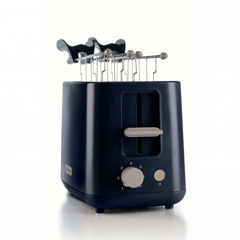 Τοστιέρα ψωμιού Ariete BREAKFAST 0157/03, 760W, 2 φέτες, κουμπί Stop, 7 στάδια, Αφαιρούμενος δίσκος ψίχας, Μαύρο
