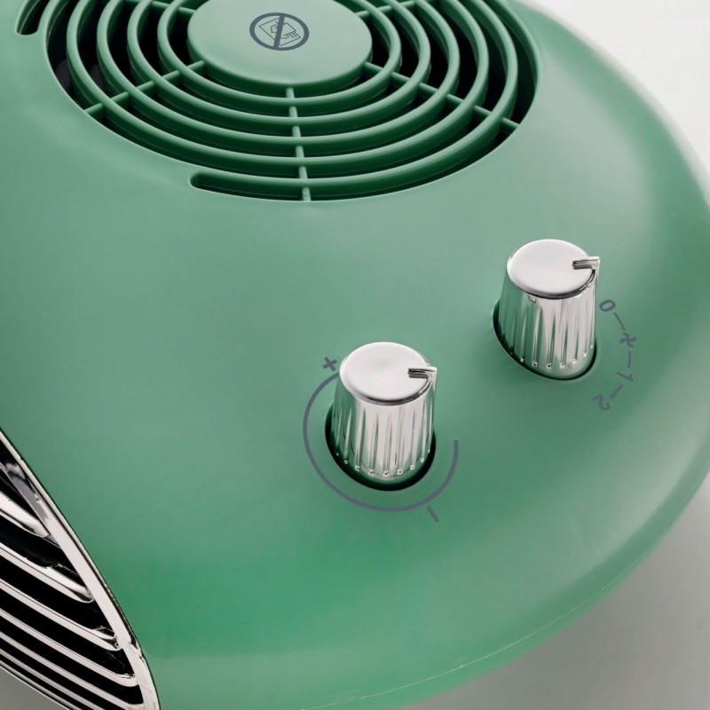Θερμάστρα με ανεμιστήρα Ariete Vintage 2.0 8211/04, 2000W, 2 ταχύτητες, Κρύος αέρας, Θερμοστάτης, Αθόρυβη λειτουργία, Πράσινο