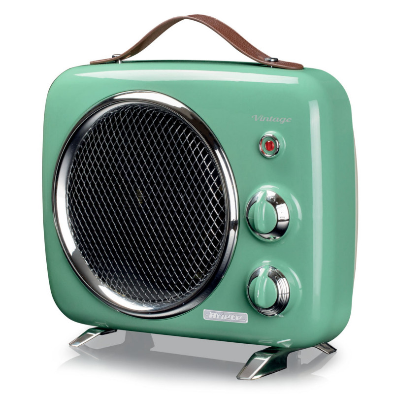 Θερμάστρα με ανεμιστήρα Ariete VINTAGE 0808/04, 2000W, 2 επίπεδα ισχύος, Ένδειξη λειτουργίας, Ρυθμιζόμενη θερμοκρασία, Πράσινο