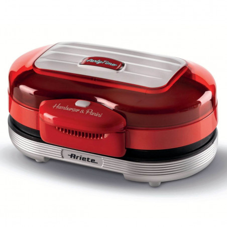 Ariete Party Time 0205/00, 1200W, 2 διαμερίσματα, Αντικολλητικές πλάκες, Αφαιρούμενος δίσκος, Κόκκινο