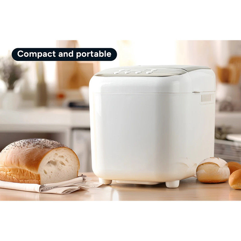 Αρτοπαρασκευαστής Crown CBM-6511, 600W, 1l, 19 προγράμματα, Χρονόμετρο, οθόνη LCD, Μνήμη, Λευκό