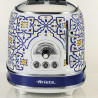 Τοστιέρα ψωμιού Ariete Capri 0155/0C, 810W, 2 φέτες, 3 λειτουργίες, 6 στάδια, Αφαιρούμενος δίσκος ψίχας, Λευκό/Μπλε