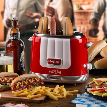 Ariete PARTY TIME 0206/00, 650W, 4 διαμερίσματα, 5 στάδια, λειτουργία Stop, Κόκκινο