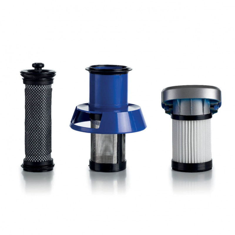 Κάθετη ηλεκτρική σκούπα Ariete SCOPA 2722/00, 120W, 1 l, 2 ταχύτητες, Μηχανοκίνητη βούρτσα με LED, Ένδειξη μπαταρίας, Μπλε