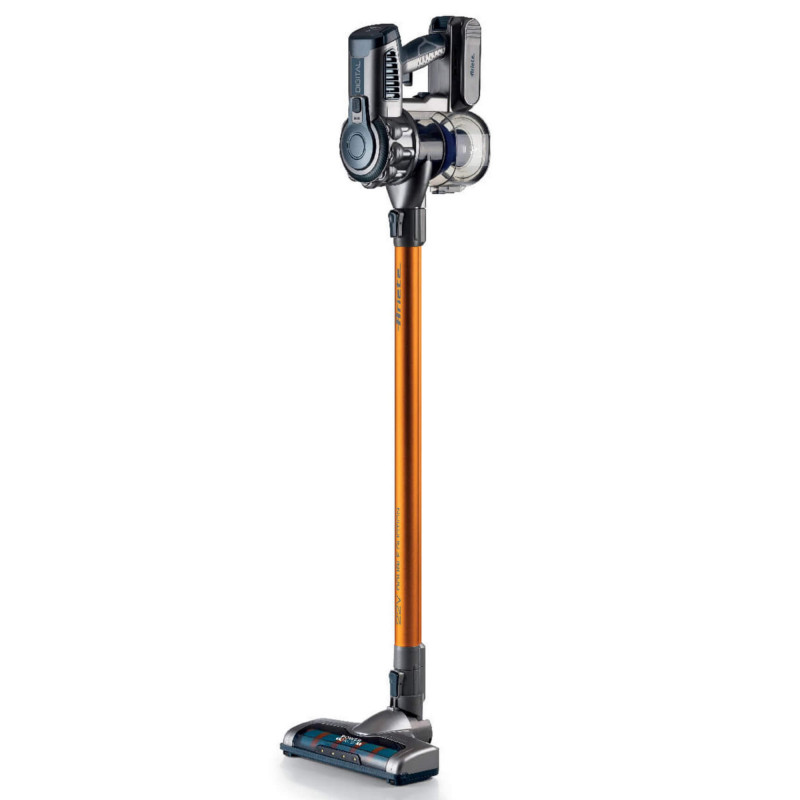 Κάθετη ηλεκτρική σκούπα Ariete SCOPA Digital 2723/00, 200W, Ψηφιακό μοτέρ, Φιλτράρισμα αέρα HEPA, Φώτα LED, Μηχανοκίνητη βούρτσα, Πορτοκαλί