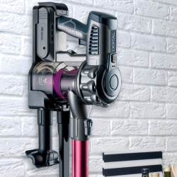 Κάθετη ηλεκτρική σκούπα Ariete SCOPA Digital 2723, 200W, Ψηφιακό μοτέρ, Φιλτράρισμα αέρα HEPA, LED φώτα, Μηχανοκίνητη βούρτσα, Ροζ