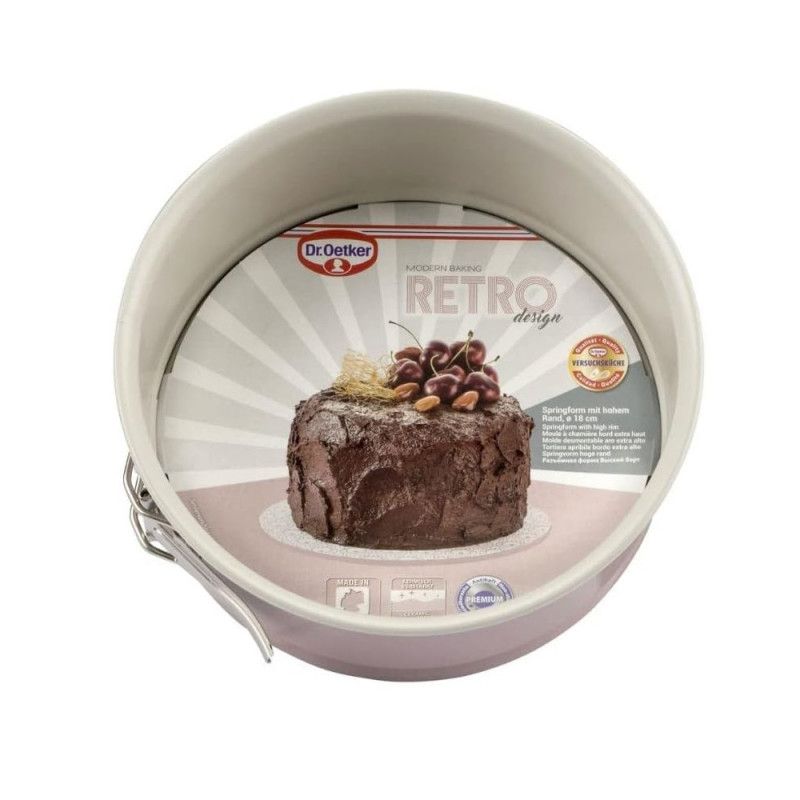Dr.Oetker Retro 4651, 20x7 cm, Κεραμική αντικολλητική επίστρωση, Ανθρακούχος χάλυβας, Ροζ