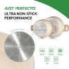 Σετ κατσαρόλες και τηγάνια Just Perfecto JL-28, 15 h, χυτό, μαρμάρινη επίστρωση, επαγωγή, αξεσουάρ, μπεζ
