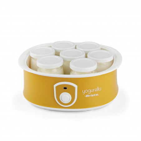 Μηχανή παρασκευής γιαουρτιού Ariete YOGURELLA 0617/00, 20 W, 1.3 l, 7 βάζα, αποσυναρμολογημένη, εύκολο καθάρισμα, κίτρινο