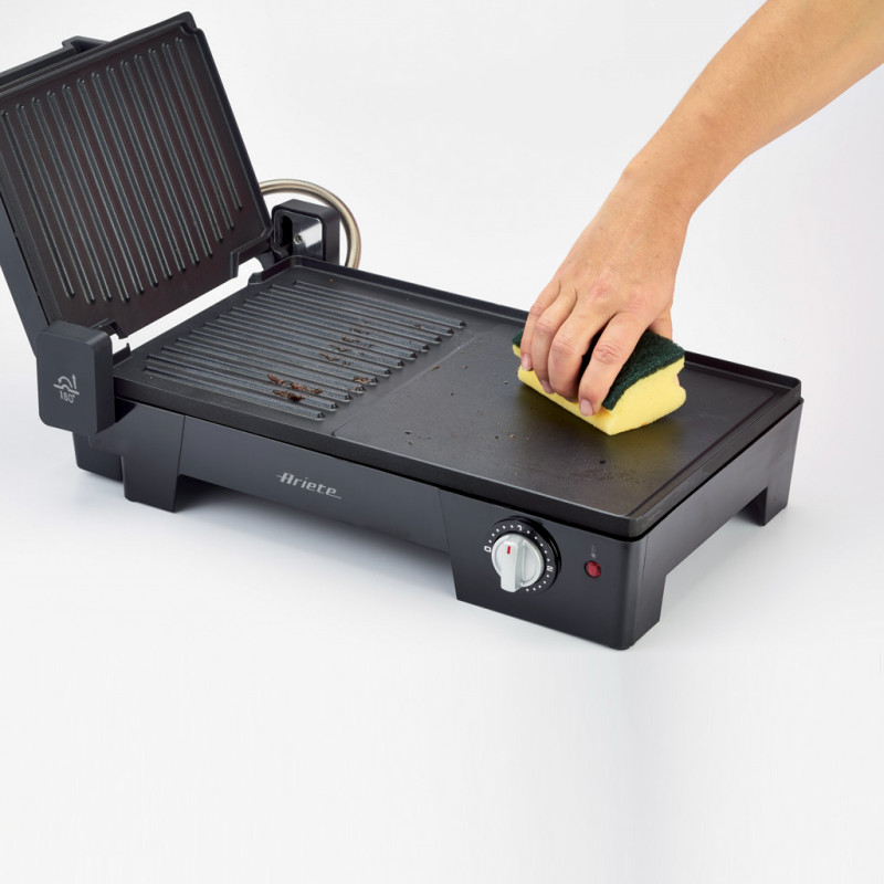 Ηλεκτρική ψησταριά 3 σε 1 Ariete MULTI GRILL 1916/10, 2400 W, 60x25 cm, Εκτεινόμενη επιφάνεια, Θερμοστάτης, Μαύρο