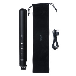 Ίσιωμα μαλλιών Adler AD 2327, 70W, Πλωτές πλάκες, Κεραμικό, Αυτονομία 50 λεπτά, 3 επίπεδα έως 200C, Μαύρο