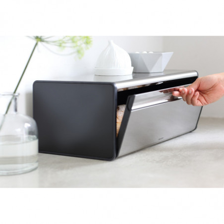 Κουτί ψωμιού Brabantia Fall Front 646848, 18 l, 46,5x25 cm, Επιτοίχια τοποθέτηση, Inox