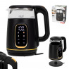 Ηλεκτρικός βραστήρας Adler AD 1305, 1850/2200 W, 1,7 l, Έλεγχος αφής, Έγχρωμη οθόνη LCD, Πέντε ρυθμίσεις θερμοκρασίας 40-100°C, Φίλτρο κατά της καθίζησης, Μαύρο/χρυσό