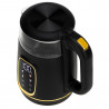 Ηλεκτρικός βραστήρας Adler AD 1305, 1850/2200 W, 1,7 l, Έλεγχος αφής, Έγχρωμη οθόνη LCD, Πέντε ρυθμίσεις θερμοκρασίας 40-100°C, Φίλτρο κατά της καθίζησης, Μαύρο/χρυσό