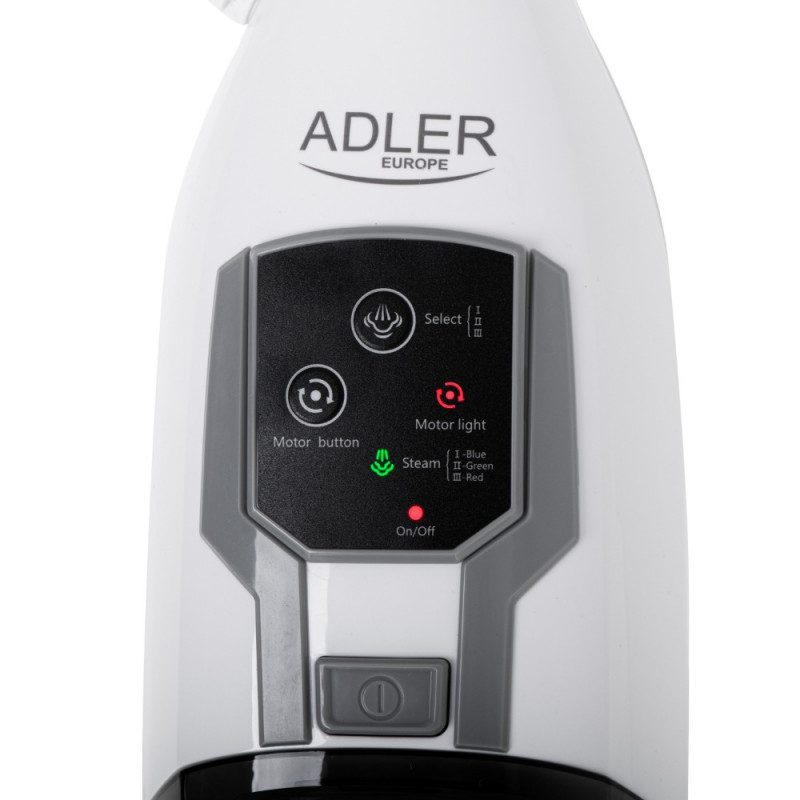 Σφουγγαρίστρα ατμού Adler AD 7052, 1300 W, 3 ρυθμίσεις, 0,550 l, 2 περιστρεφόμενες κεφαλές, 2 τρόποι λειτουργίας, Γρήγορη προθέρμανση, Λευκό