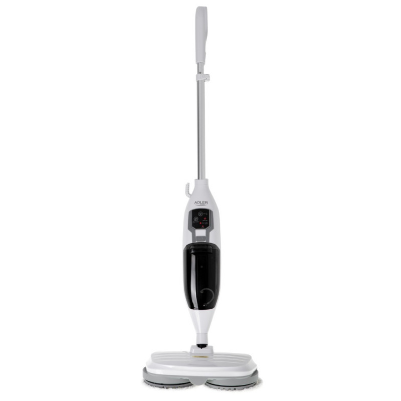 Σφουγγαρίστρα ατμού Adler AD 7052, 1300 W, 3 ρυθμίσεις, 0,550 l, 2 περιστρεφόμενες κεφαλές, 2 τρόποι λειτουργίας, Γρήγορη προθέρμανση, Λευκό
