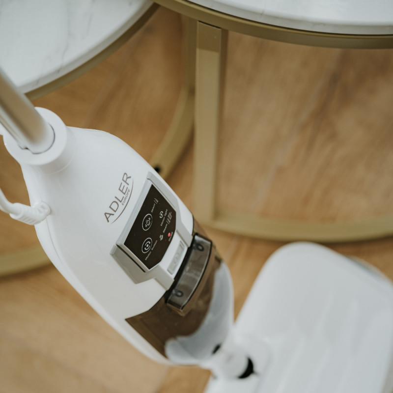 Σφουγγαρίστρα ατμού Adler AD 7052, 1300 W, 3 ρυθμίσεις, 0,550 l, 2 περιστρεφόμενες κεφαλές, 2 τρόποι λειτουργίας, Γρήγορη προθέρμανση, Λευκό