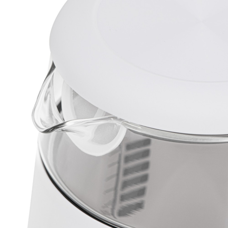 Ηλεκτρικός βραστήρας Adler AD 1305, 1850/2200 W, 1,7 l, Έλεγχος αφής, Έγχρωμη οθόνη LCD, Πέντε ρυθμίσεις θερμοκρασίας 40-100°C, Φίλτρο κατά της καθίζησης, Λευκό/χρυσό