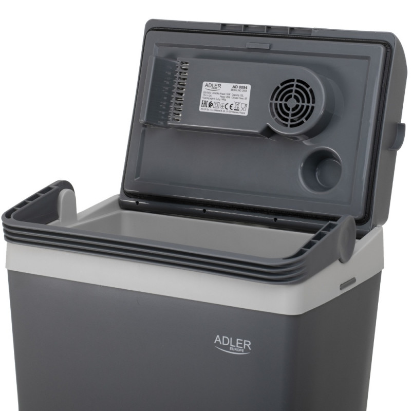 Τσάντα ψυγείου Adler AD 8094, 22 λίτρα, 45/55 W, 12V/220V, κλιματική κλάση ST, ειδική μόνωση C5H10, γκρι