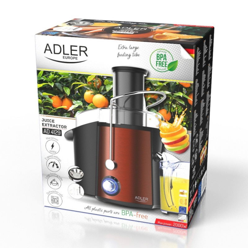 Αποχυμωτής Adler AD 4129, 1000/2000W, 2 ταχύτητες, 1l, σύστημα προστασίας από στάγδην, Μαύρο/μπρονζέ