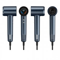 Στεγνωτήρας μαλλιών AENO HD3 AHD0003, 1500W, κινητήρας χωρίς ψήκτρες, 3 ταχύτητες, 5 επίπεδα, 68 dB, οθόνη LED, μπλε