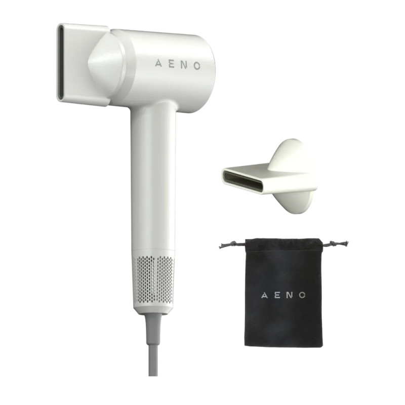 Στεγνωτήρας μαλλιών AENO HD4 AHD0004, 1500W, μοτέρ χωρίς ψήκτρες, 3 ταχύτητες, 5 επίπεδα, 68 dB, οθόνη LED, Λευκό