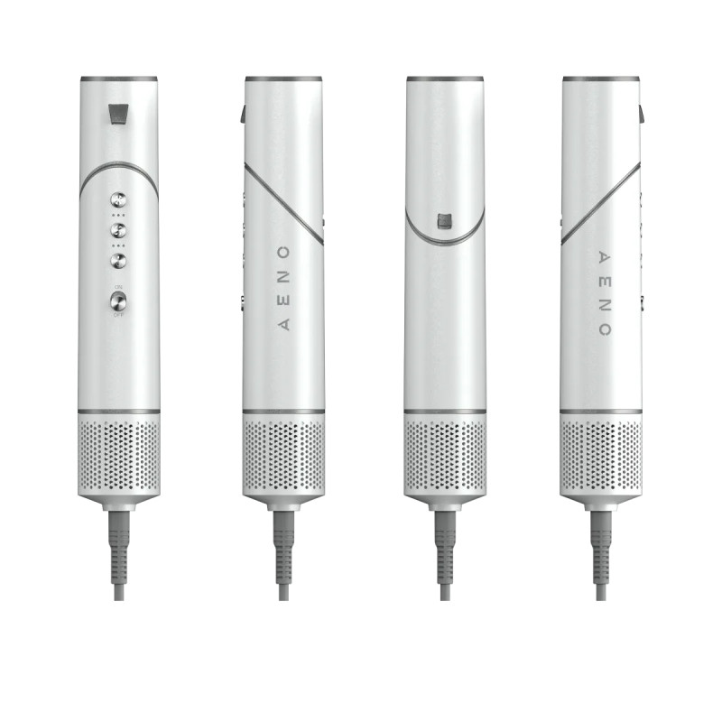 Συσκευή στεγνώματος και styling μαλλιών AENO HS1 AHS0001, 1200W, 4 ταχύτητες, 4 επίπεδα, 7 εξαρτήματα, Ιονισμός, Λευκό