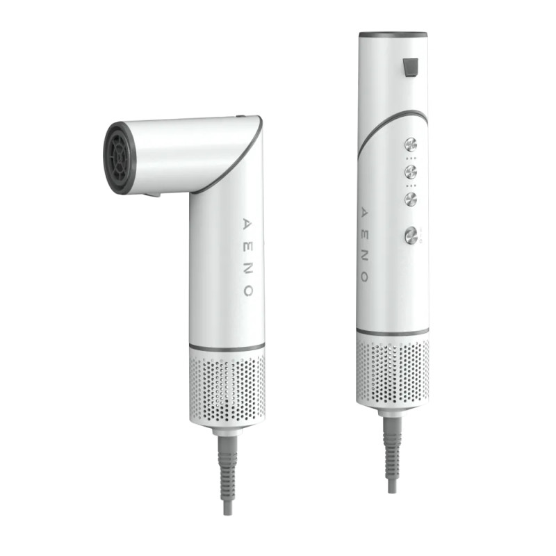 Συσκευή στεγνώματος και styling μαλλιών AENO HS1 AHS0001, 1200W, 4 ταχύτητες, 4 επίπεδα, 7 εξαρτήματα, Ιονισμός, Λευκό