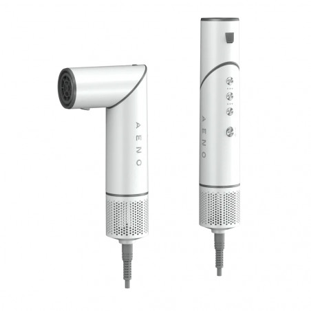 Συσκευή στεγνώματος και styling μαλλιών AENO HS1 AHS0001, 1200W, 4 ταχύτητες, 4 επίπεδα, 7 εξαρτήματα, Ιονισμός, Λευκό