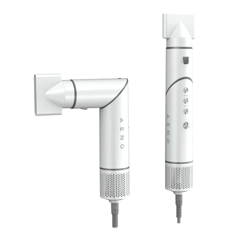 Συσκευή στεγνώματος και styling μαλλιών AENO HS1 AHS0001, 1200W, 4 ταχύτητες, 4 επίπεδα, 7 εξαρτήματα, Ιονισμός, Λευκό