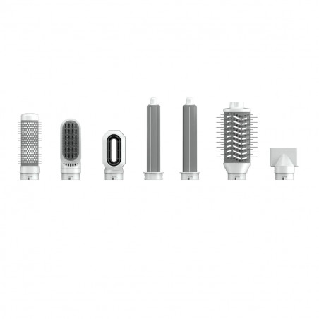 Συσκευή στεγνώματος και styling μαλλιών AENO HS1 AHS0001, 1200W, 4 ταχύτητες, 4 επίπεδα, 7 εξαρτήματα, Ιονισμός, Λευκό