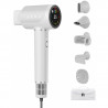 Στεγνωτήρας μαλλιών AENO HD5 AHD0005W, 1500W, Μοτέρ χωρίς ψήκτρες, 2 ταχύτητες, 3 επίπεδα, 67 dB, Λειτουργία AI, Φωνητικός έλεγχος, Λευκό