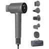 Στεγνωτήρας μαλλιών AENO HD5 AHD0005G, 1500W, Μοτέρ χωρίς ψήκτρες, 2 ταχύτητες, 3 επίπεδα, 67 dB, Λειτουργία AI, Φωνητικός έλεγχος, Γκρι