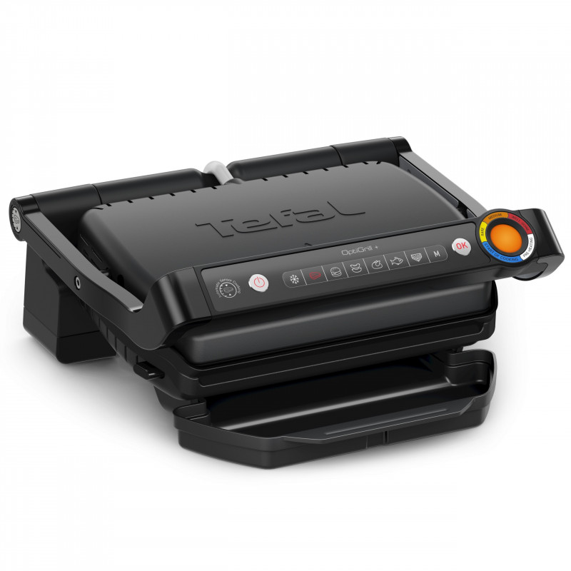 Tefal OptiGrill+ GC717810, 2000W, 6 προγράμματα, Αντικολλητική επίστρωση, Οθόνη αφής, Έξυπνη ψησταριά, Μαύρο