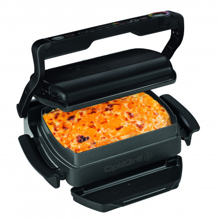 Tefal OptiGrill+ Snacking&Baking GC714834, 2000W, 6 προγράμματα, Λειτουργία κατεψυγμένων τροφίμων, Αντικολλητική επίστρωση τεφλόν, Αξεσουάρ για σνακ και ψήσιμο, Μαύρο