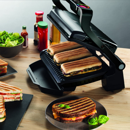 Tefal OptiGrill+ Snacking&Baking GC714834, 2000W, 6 προγράμματα, Λειτουργία κατεψυγμένων τροφίμων, Αντικολλητική επίστρωση τεφλόν, Αξεσουάρ για σνακ και ψήσιμο, Μαύρο