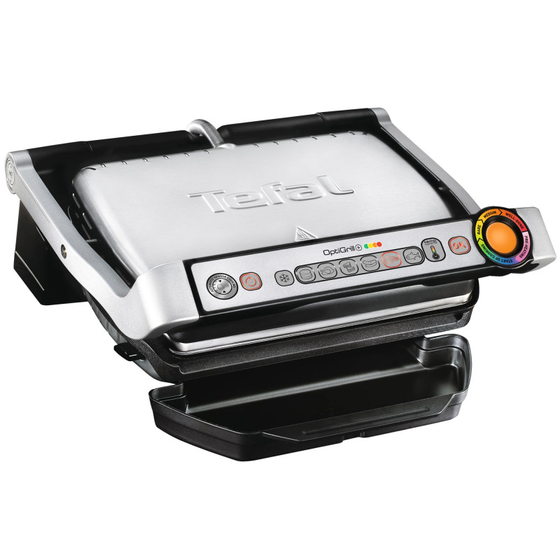 Ηλεκτρική ψησταριά Tefal OptiGrill+ Waffles GC716D12, 2000W, 6 προγράμματα, αντικολλητική επίστρωση Teflon, πλάκες βάφλας, ρύθμιση θερμοκρασίας, Max 275C, Inox