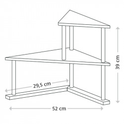 Ράφι για το κεφάλι Kesper 58802, 52x29,5 cm, 2 ράφια, Μπαμπού, Kafia