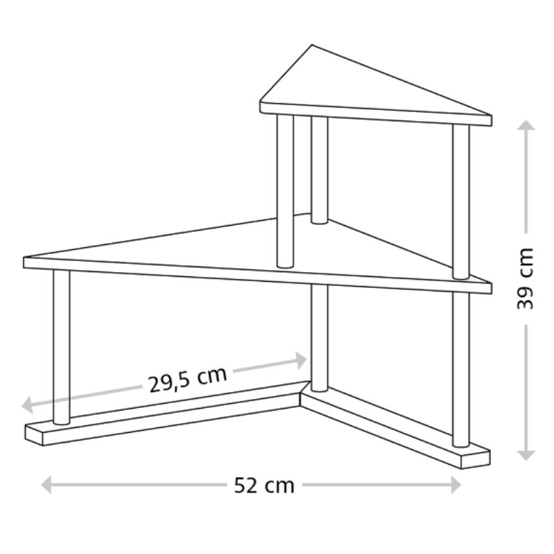 Ράφι για το κεφάλι Kesper 58802, 52x29,5 cm, 2 ράφια, Μπαμπού, Kafia