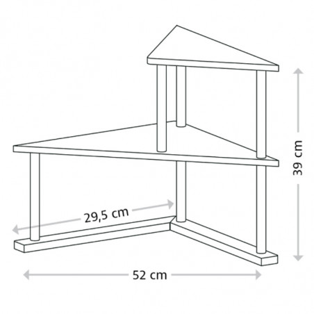 Ράφι για το κεφάλι Kesper 58802, 52x29,5 cm, 2 ράφια, Μπαμπού, Kafia