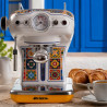 Καφετιέρα Ariete Positano 1389/1P, 850W, 15 bar, 0.9 l, Ατμομάγειρας γάλακτος, αλεσμένες και ESE δόσεις, Λευκό/κίτρινο
