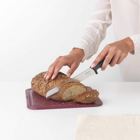 Μαχαίρι ψωμιού Brabantia Tasty+ 1001162, 20 cm, Σκληρυμένος χάλυβας, Ανθεκτικό σε γρατζουνιές και διάβρωση, Σκούρο γκρι